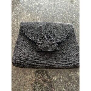 La Regale Beaded Black Clutch